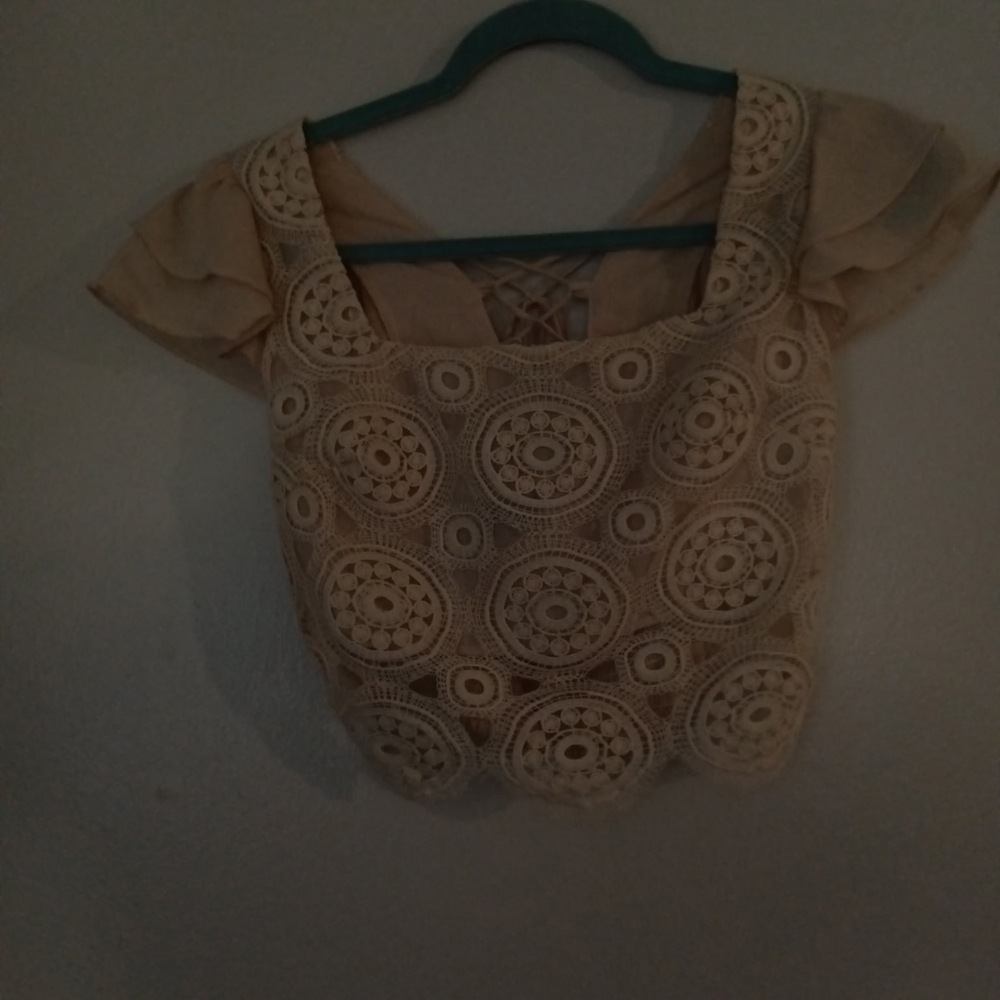 Elegant Cream Lace Women's Top